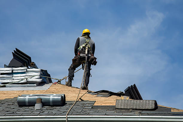 Professional Gutter Installation technician working in Worthington, MA